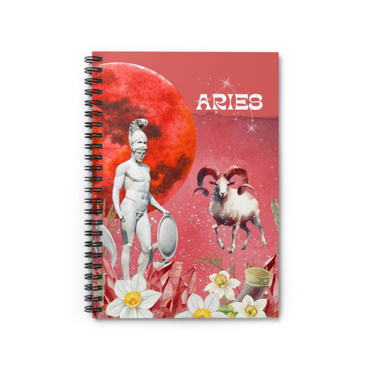 Aries Collage Spiral Notebook - Ruled Line