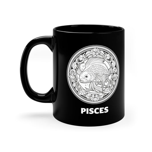 Pisces 11oz Black Mug
