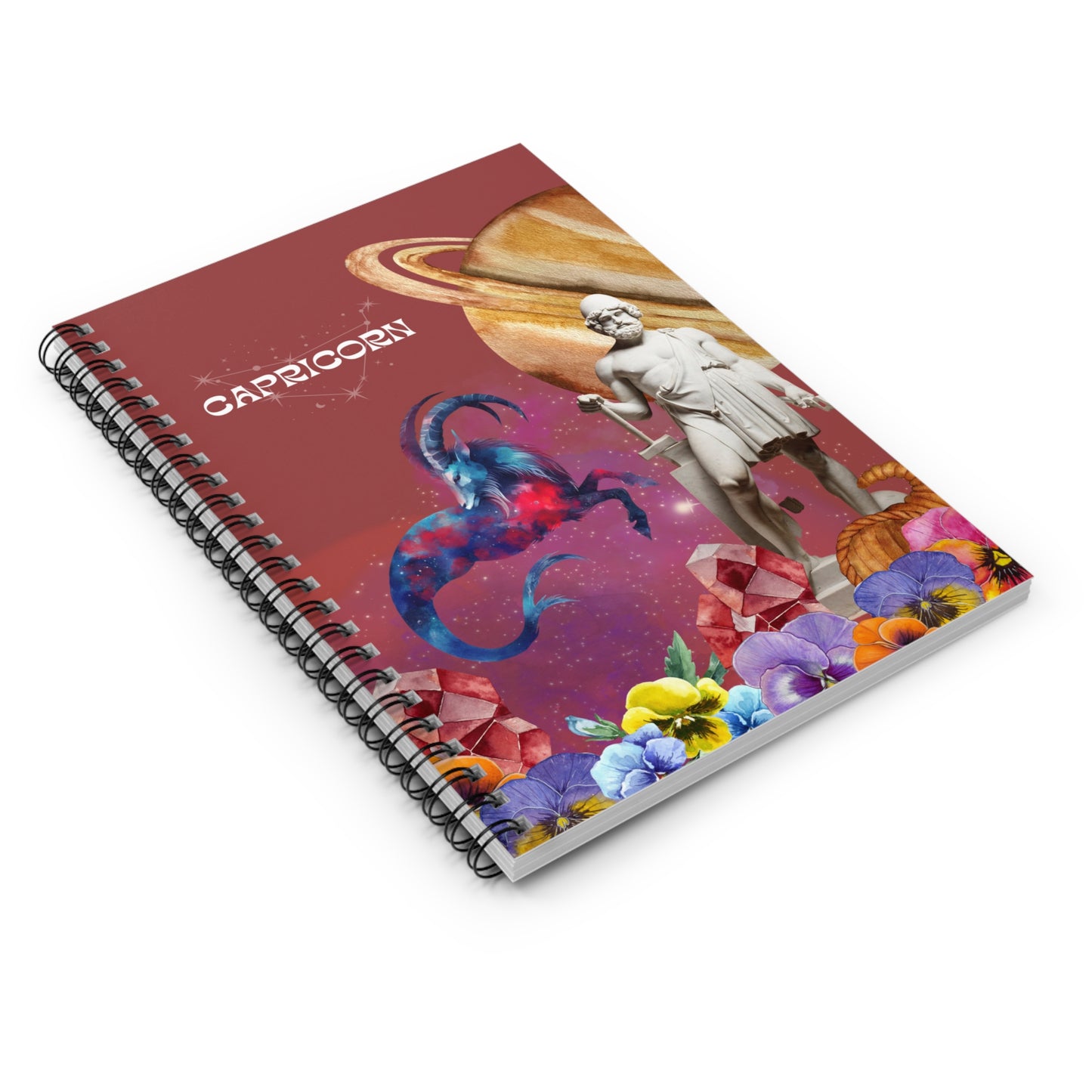 Capricorn Collage Spiral Notebook - Ruled Line